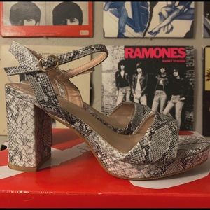 Zebra print block heels from Nasty Gal